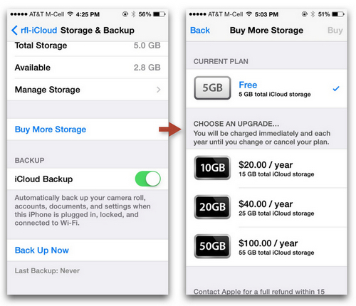 Can i buy more storage best sale for iphone