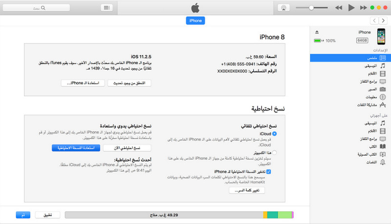 connect iphone 8 with itunes