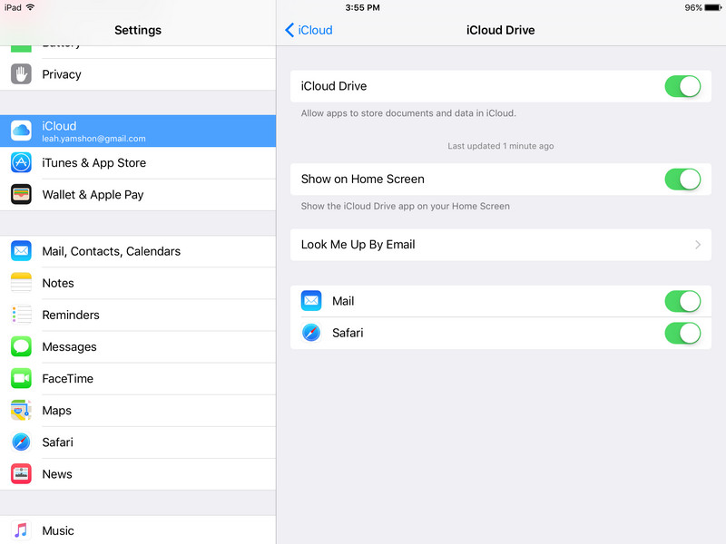 ipad open icloud