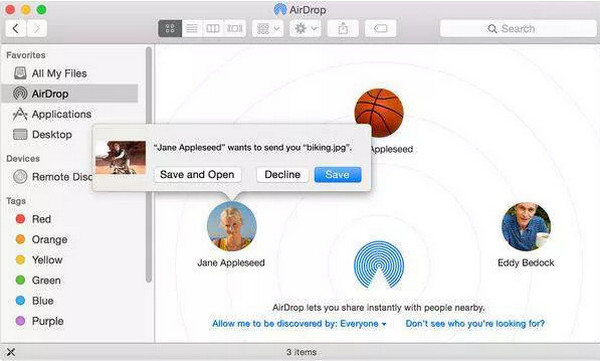 send photos use airdrop on mac