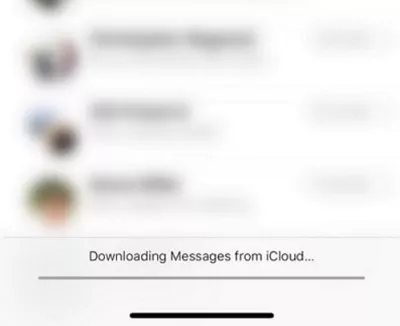 توقف iphone عند تنزيل الرسائل من iCloud