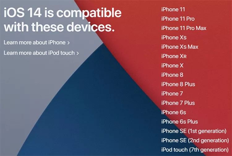 iOS 14 متوافق مع هذه الأجهزة