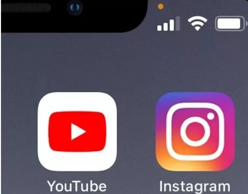 ماذا تعني النقطة البرتقالية على الايفون؟