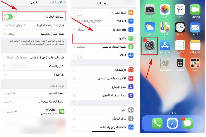 mobile data setting