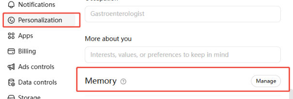 manage chatgpt memory to restore deleted chatgpt history