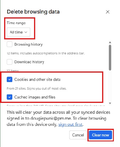 Clear Browser Cache or Switch Device