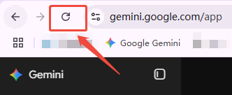 Refreshing the Google Gemini page to fix missing chat history