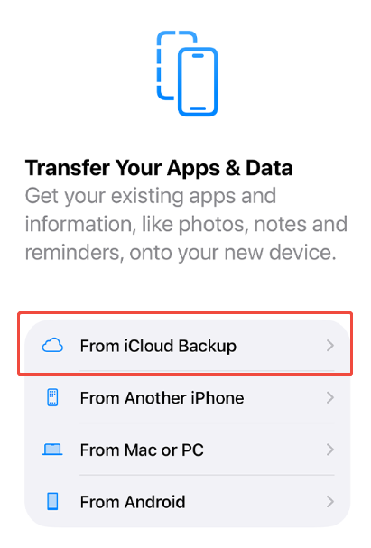 restoring data from icloud backup after ios 27 update