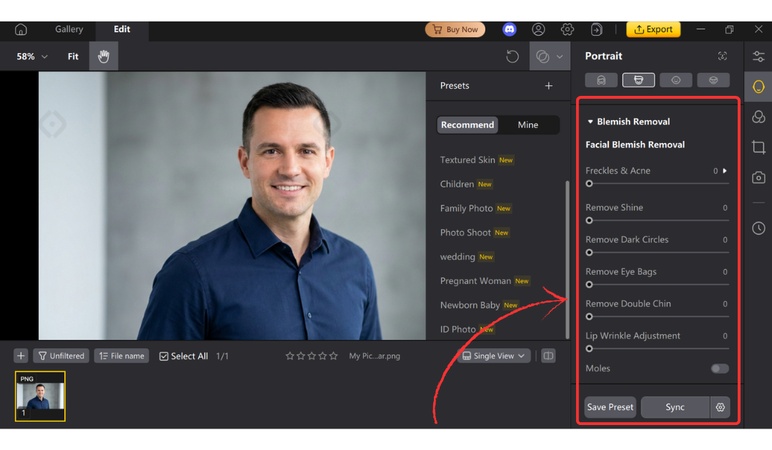 exploring the editing features to make the picture more good looking