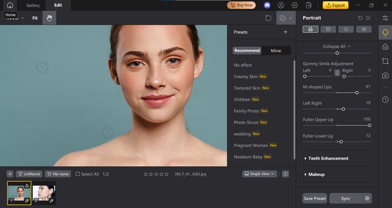 facial reshaping for lips