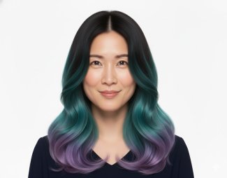 AI 髮型模擬 美人魚漸層髮色