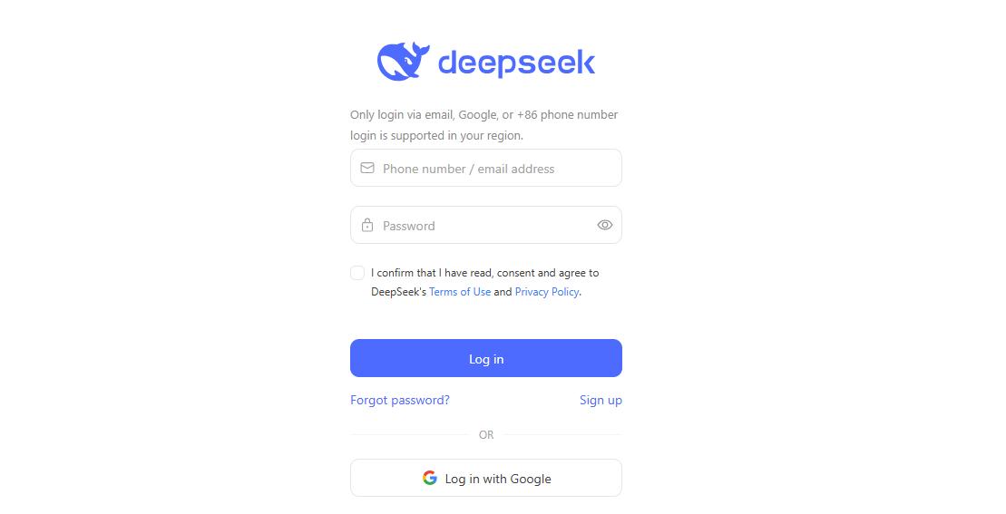 log into DeepSeek account