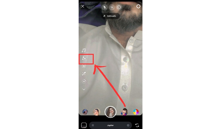 showing the effects icon on instagram