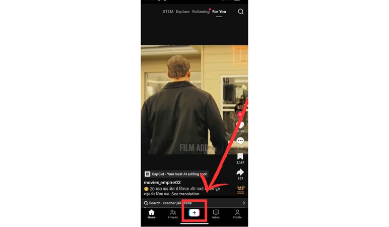 showing tiktok's home page