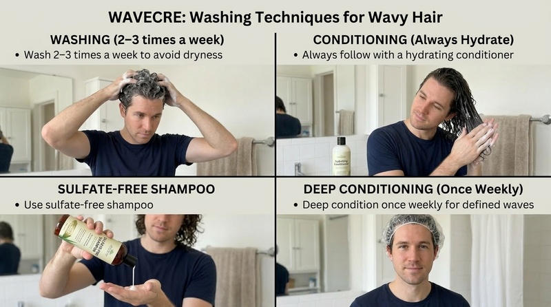 Applying Conditioner to Wavy Hair