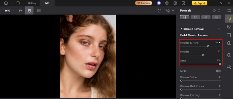 Blemish Removal Interface