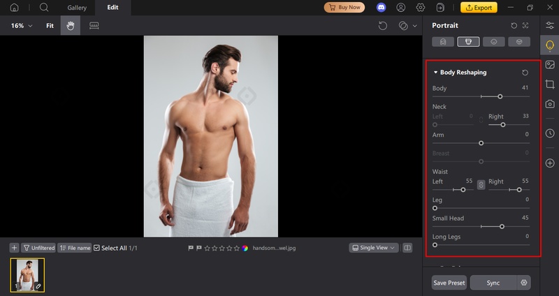 Bereich zum Schlanker machen auswählen