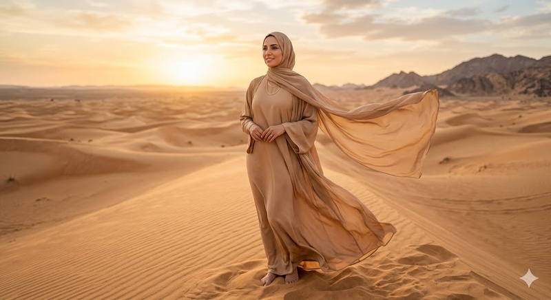 Image Generated from the Desert Rose Muslim Girl Prompt for Gemini Copy and Paste