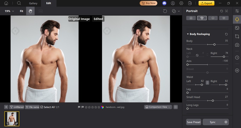 Vorher und Nachher vergleichen