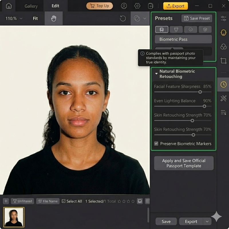 Ritocco biometrico naturale