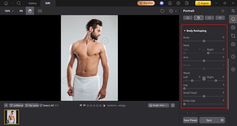 Körpereditor Werkzeug öffnen