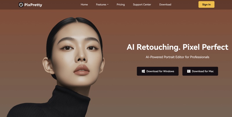 Pixpretty Ai Photo Retouching Homepage