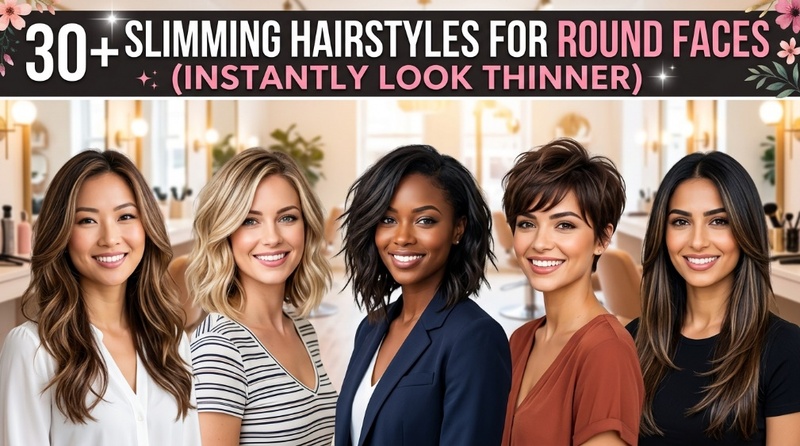 Slimming Hairstyles for Round Faces
