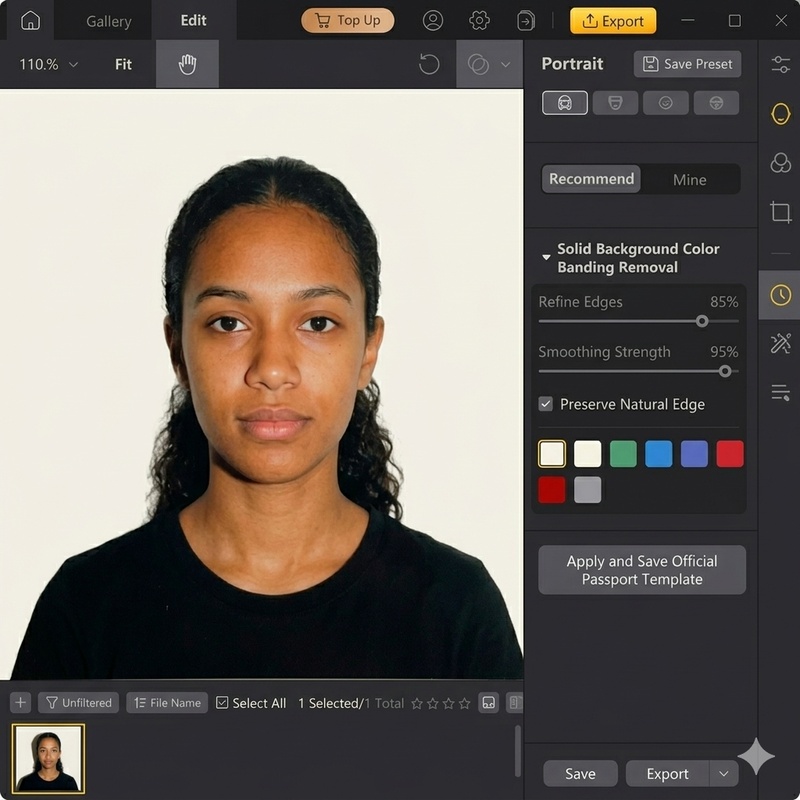 Rimozione delle bande di colore su sfondo uniforme