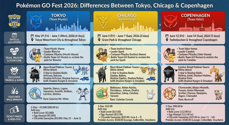 Best Pokémon Go Fest Locations with Rare Spawns