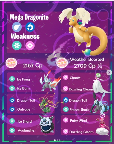 Mega Dragonite Weak to Ice