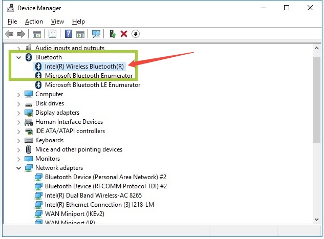 Open Bluetooth Device Manager Settings