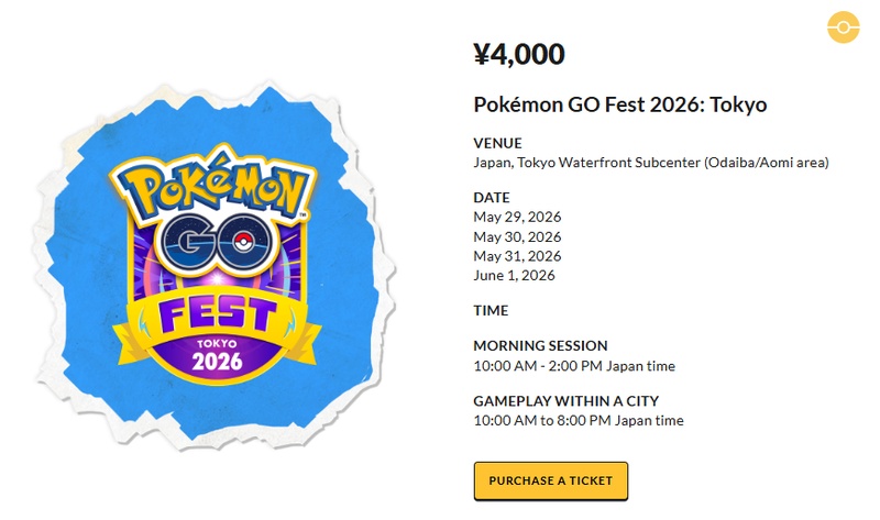 Pokémon GO Fest 2026 Tickets