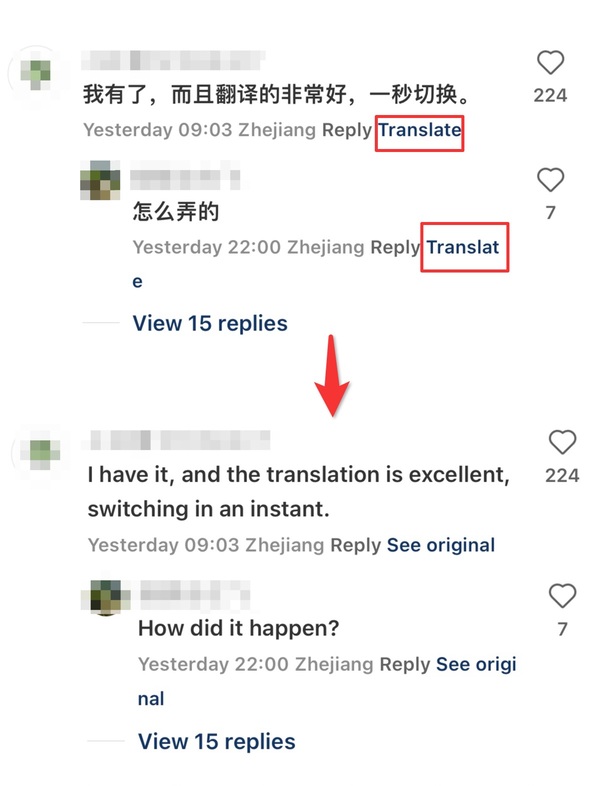 change the language on the post of rednote