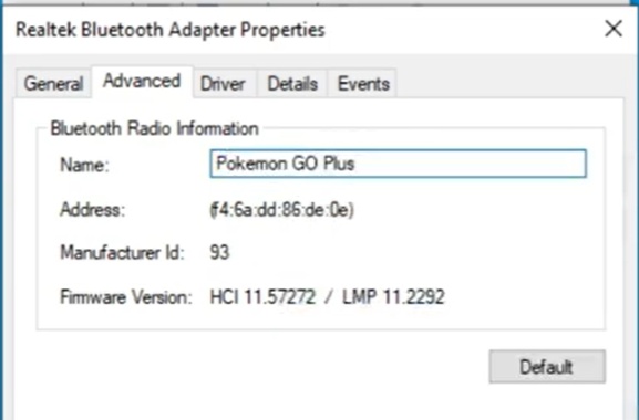 Rename Pokemon Go Plus for Pairing