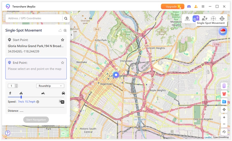 Select Device and Single Spot Movement