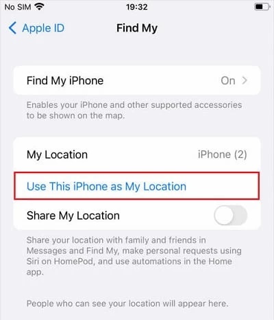 Select Iphone or Ipad Location