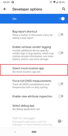 use locachange as android mock location