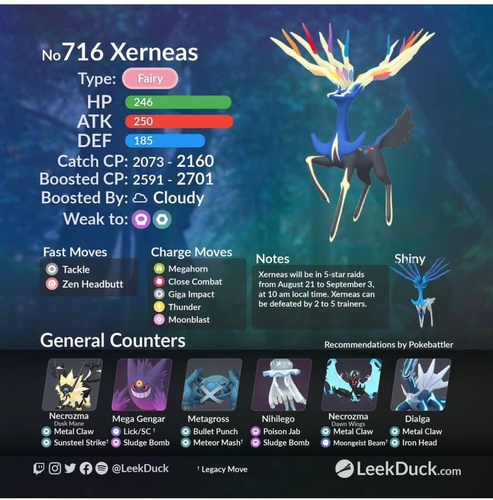 Xerneas Cp Varies by Encounter Conditions