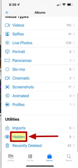 click hidden in the albums
