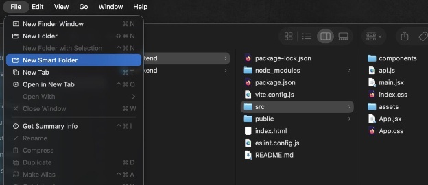 Finder에서 스마트 폴더 만들기