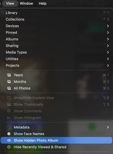 Mac Show Hidden Photo Album