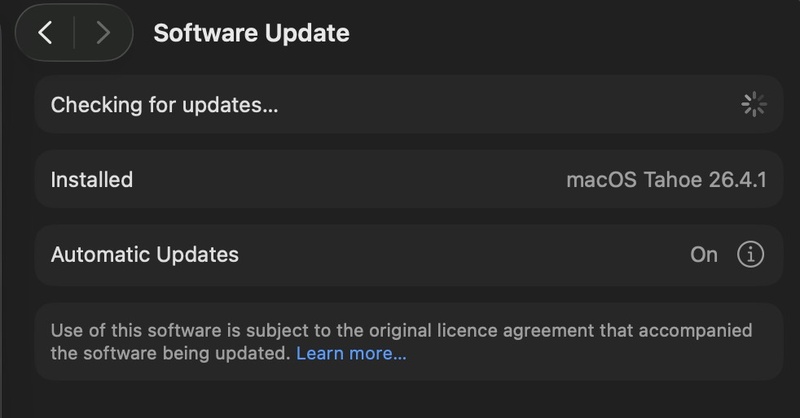 Update Macos