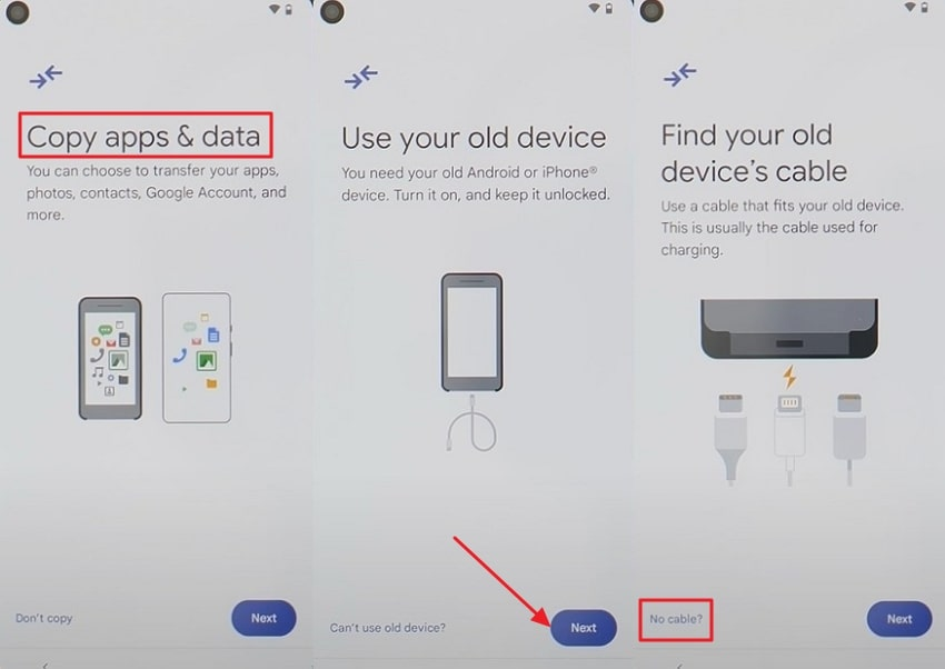 android android switch copy data