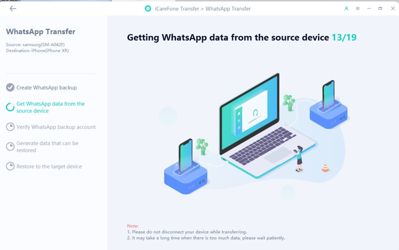 WhatsApp Daten auf Quellgerät sichern Schritt 2