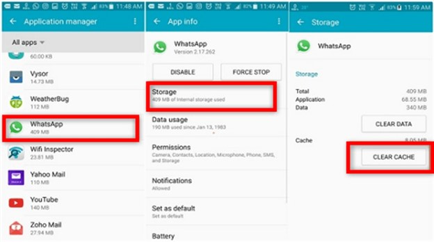 clear-cache-totransfer-photos-togallery