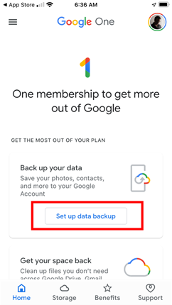 set up data backup