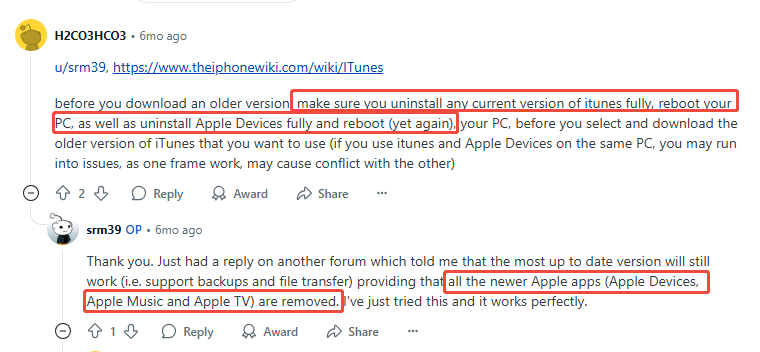 iTunes still works if you remove newer Apple apps