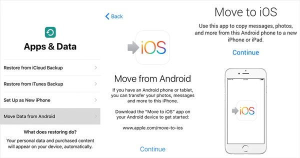 Apple App Transfers Android Data to Ios