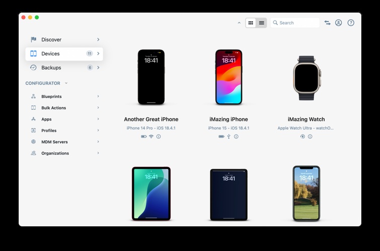 Backup Tools and Device Management Utilities