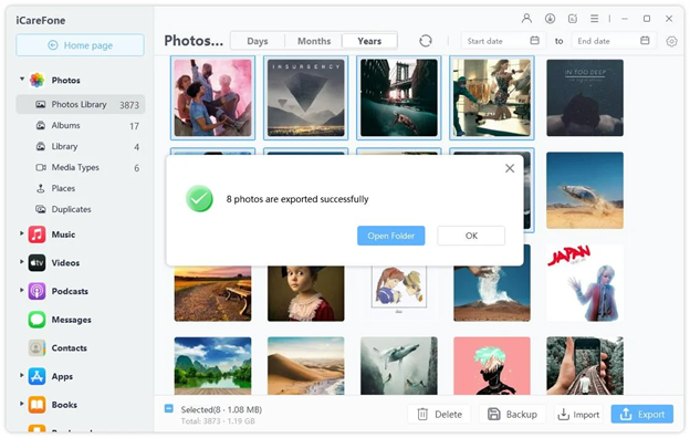 wait for the export to finish